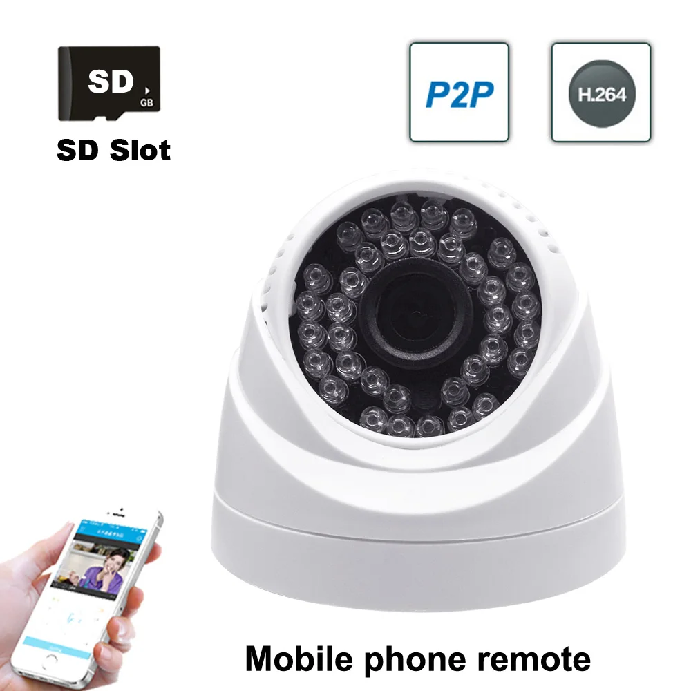 Купольная Wi Fi камера 2 Мп комнатная IP 1080P с микрофоном HD охранная видеонаблюдения