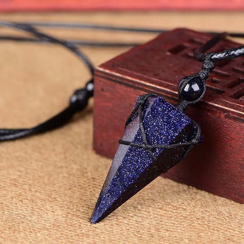 Натуральный обсидиан фиолетовый розовый кристалл бусы кулон ожерелье ручная