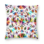 Мексиканские птицы Otomi, Цветочная вышивка, квадратная декоративная подушка, чехол, украшение, 3D принт, фольклорные цветы, художественная Подушка Чехол для автомобиля