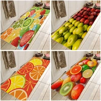 fruit apple orange kiwi printing pattern kitchen entrance door mat anti slip floor rug bathroom area hallway free shipping