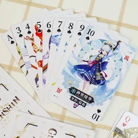 55 pcsset anime genshin impact poker cards toy yoimiya ayaka kazuha cosplay board game playing cards with box collection gift