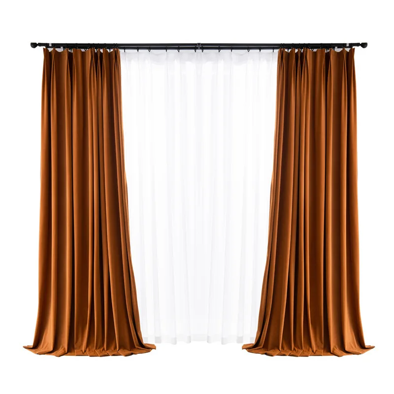 

European Style Modern Minimalist Curtain for Living Room Bedroom Blackout Curtains Imitation Mink Velvet Curtains