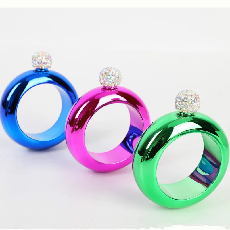 

Exquisite 100ml Bracelet Flagon Portable Vodka Whisky with Diamond Stone Cover Wine Bottle Art Gift Creative Ladies Decorations