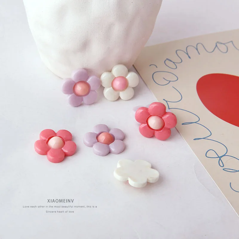 10 шт. модные милые полимерные накладные серьги для волос с цветком женщин Diy