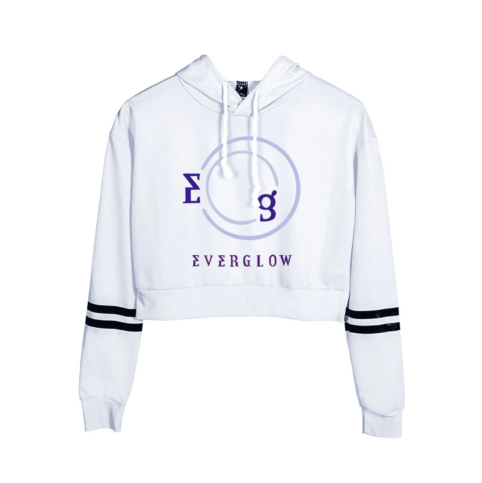 Everglow Kpop Корейская новая команда для девочек уличная Женская пуловер пупка толстовки Толстовка крутая поясничная популярная новинка года толстовки