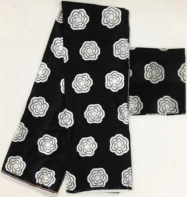 Чистая шелковая ткань африканская Анкара вощеная принтом 2 + 4 ярдов шифоновая