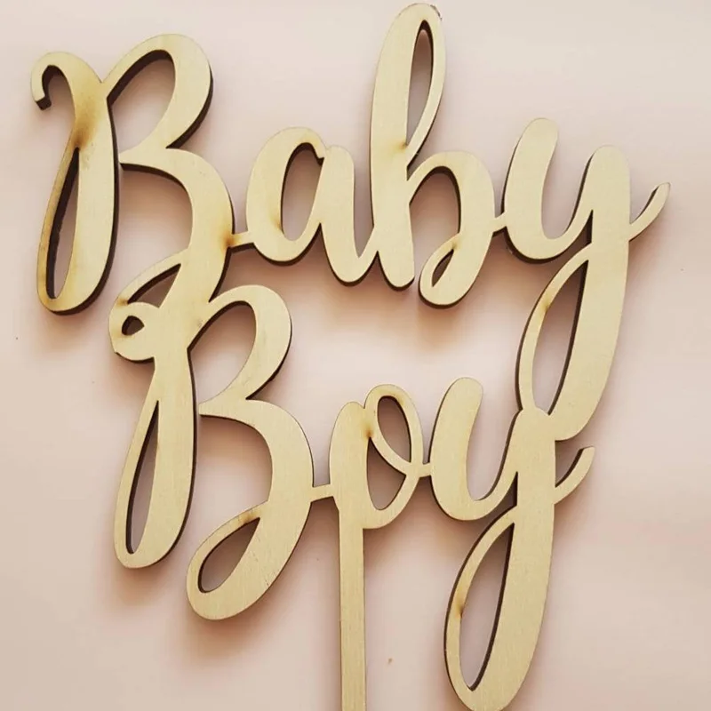 Топпер для торта маленьких мальчиков деревянный персонализированный с именем на