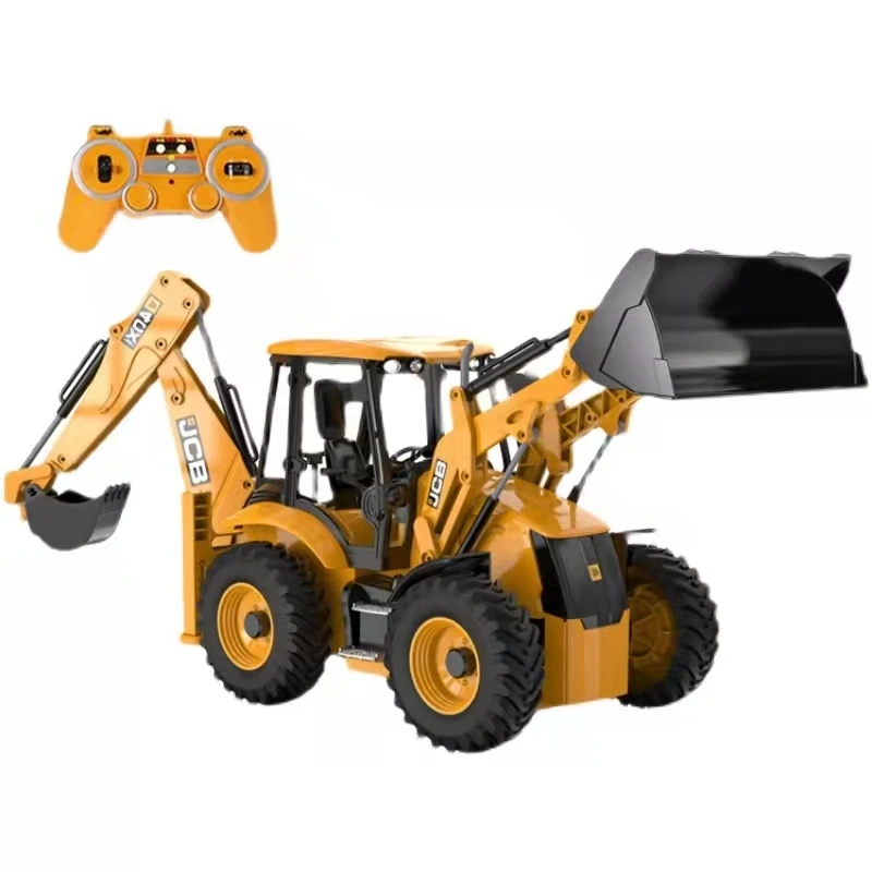 DOUBLE E E589 RC Backhoe Loader 1:20 Excavator Remote Control Car Engineering Vehicle Truck Model Bulldozer Trailer Toy for Boy | Игрушки и
