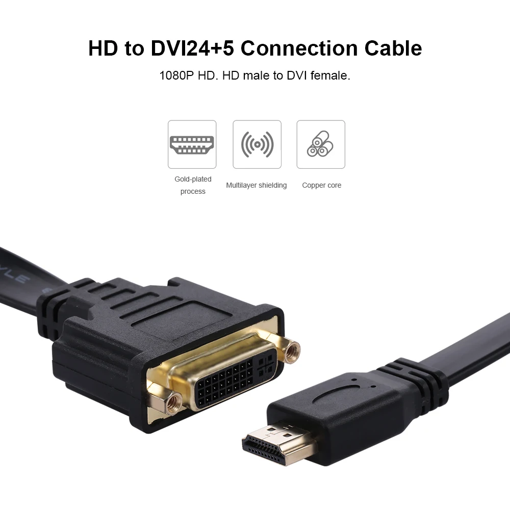 Адаптер DVI24 + 5 1080P HD плоский видео конвертер Кабель DVI и для ноутбука|Компьютерные