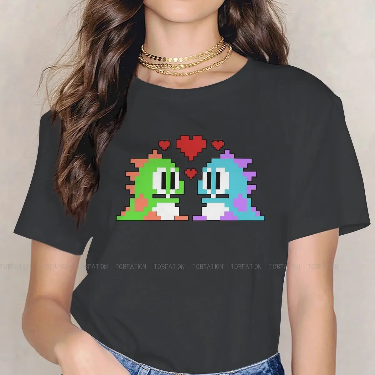 

Bubble Bobble Game Girls T Shirt Love Female Tops 4XL Harajuku Kawaii Tees Ladies Cotton Tshirt