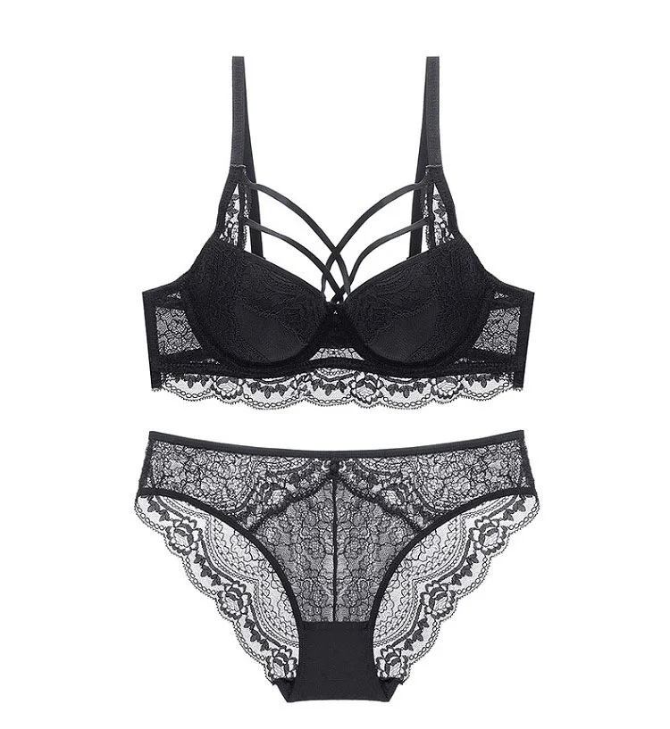 Комплект женского кружевного нижнего белья с чашками пуш ап|Комплекты белья| |