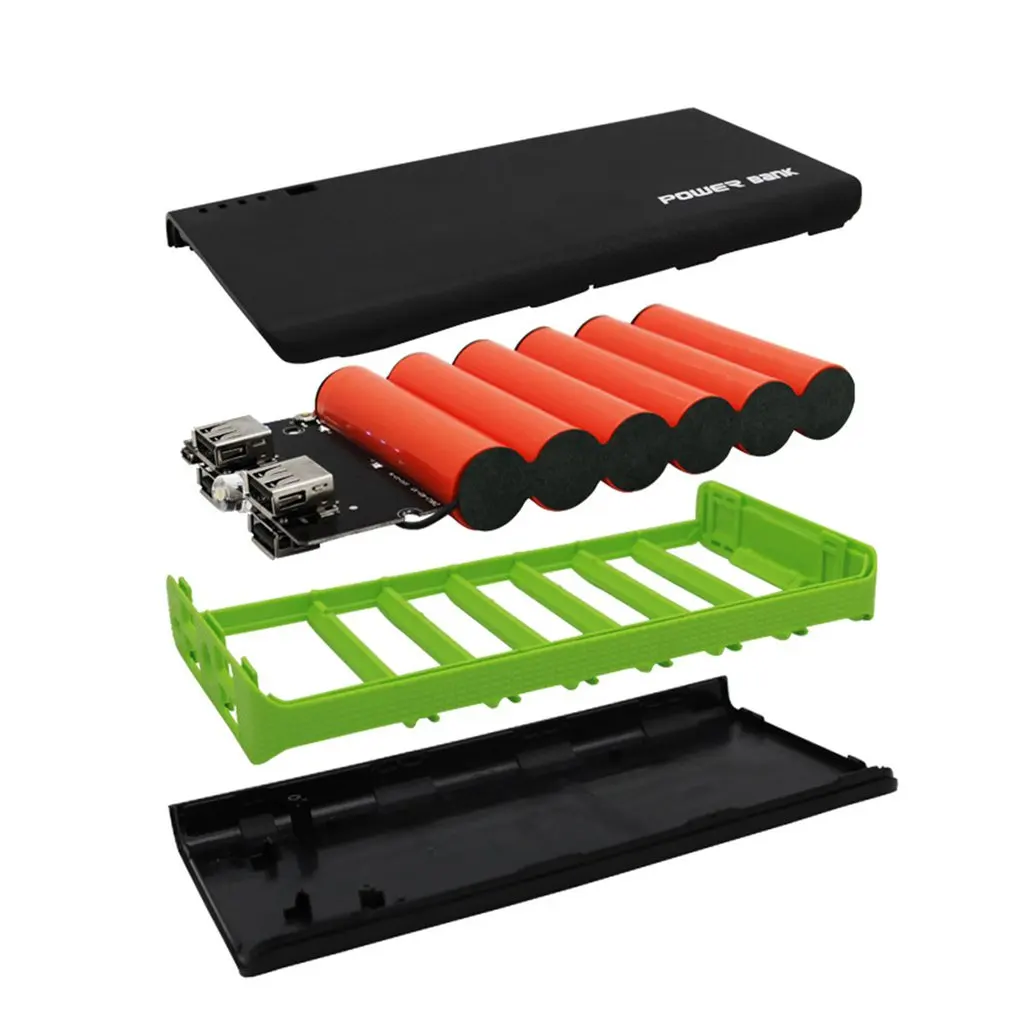 

Phone Charger Power Bank Case Carregador De Bateria USB Charger Powerbank LED Flashlight Not Included Batteries