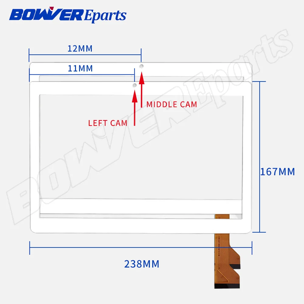 

50pin 2.5D 238*167mm 10.1" touch screen For MJK-1082-FPC MJK-1119-FPC CH-10114A5 J-S10 Tablet Touch panel Digitizer Glass Sensor