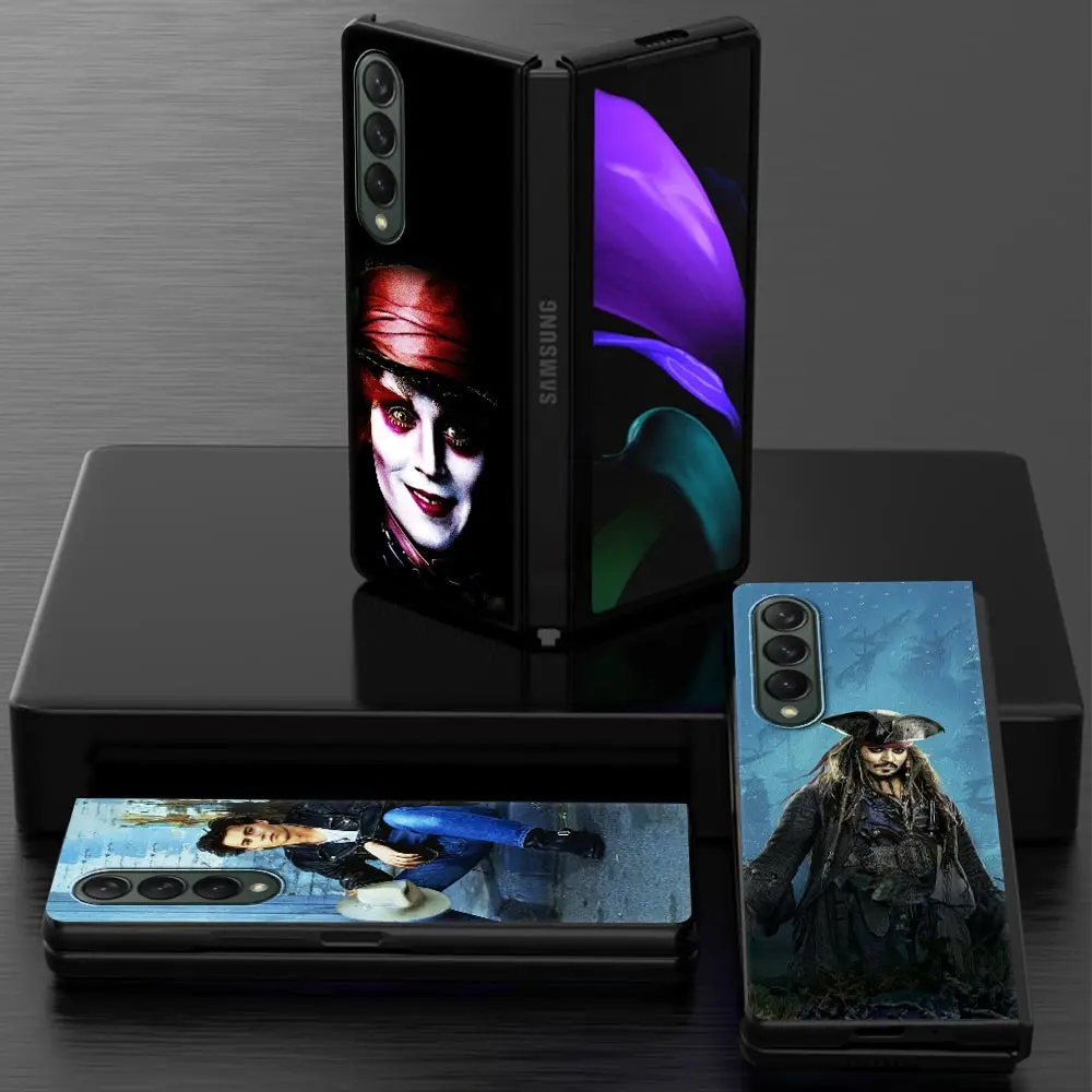 

johnny depp Phone Case For Samsung Galaxy Z Fold3 5G Hard Plastic Slim Cover Ultra-thin anti-drop For Galaxy Z Fold 3 Shell