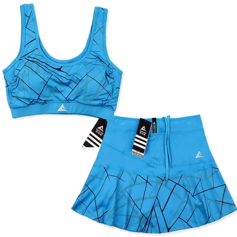 

Girls Tennis Skorts with Safety Short , High Quality Women's Badminton Skirts , Girl Striped Tennis Skort Running Yoga Sport Bra