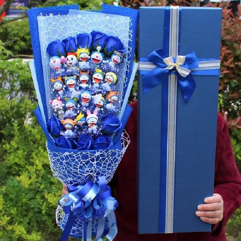 Аниме Дораэмон фигурка модели букет подарок игрушка туалетное мыло розы цветок