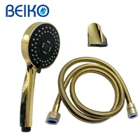 free shipping gold brass bath hand held shower head adjust brass shower holder water saving copper handheld sprayer