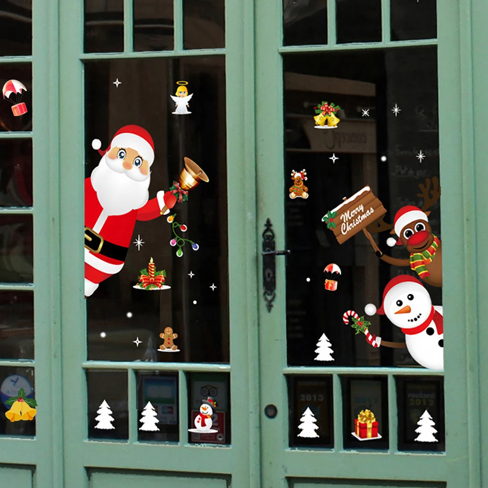 Рождественская наклейка сделай сам для витрины окна стены Рождественский