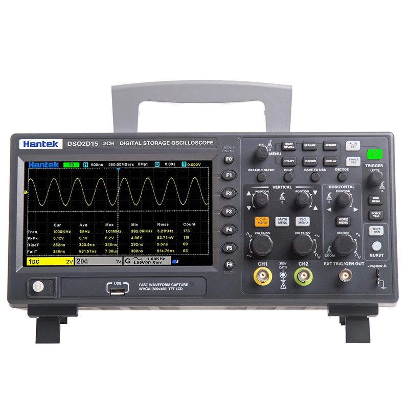 Hantek Signal Generation Digital Oscilloscope DSO2C10 2C15 2D10 2D15 Dual channel oscilloscope 100M 150M 1GS/s