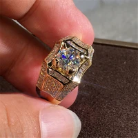 14k gold 3 carats diamond ring for men rock 14k yellow gold jewelry anillo esmaltado silver 925 jewelry diamant bizuteria rings