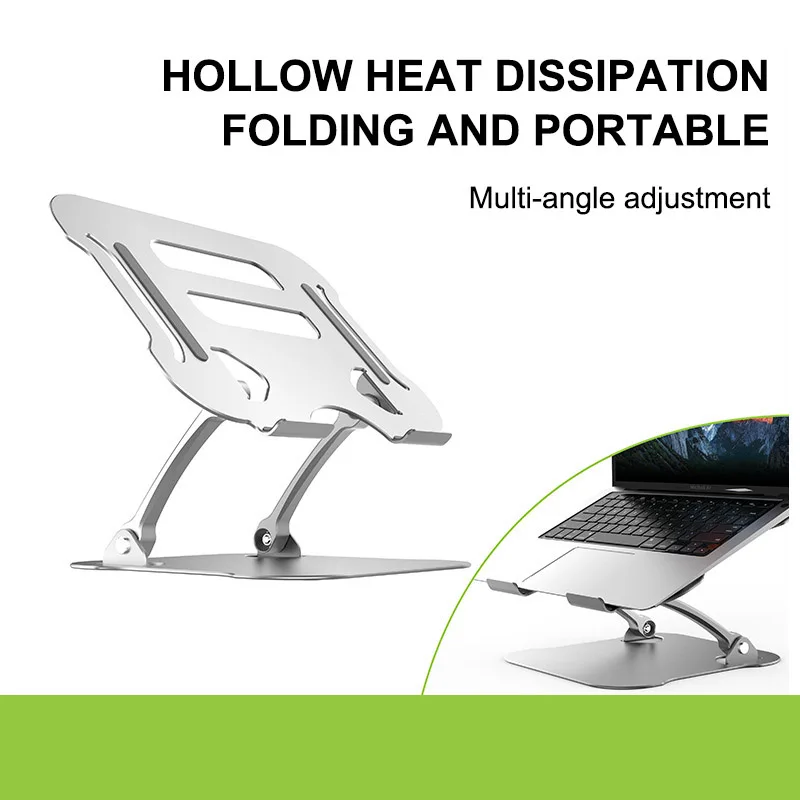 

New Laptop Lifting Bracket Foldable Aluminum Alloy Computer Cooling Frame Metal Flat Desktop Bracket Space-Saving And Stable