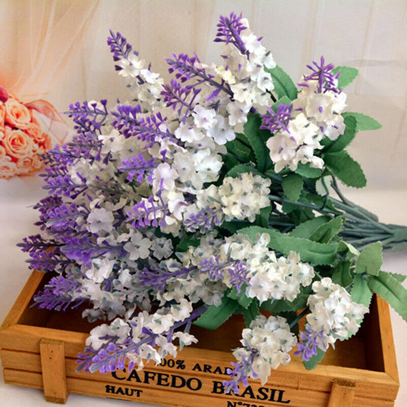 

Lavender 10 Piece bouquet rayon artificial garden plant flower home decoration Provence