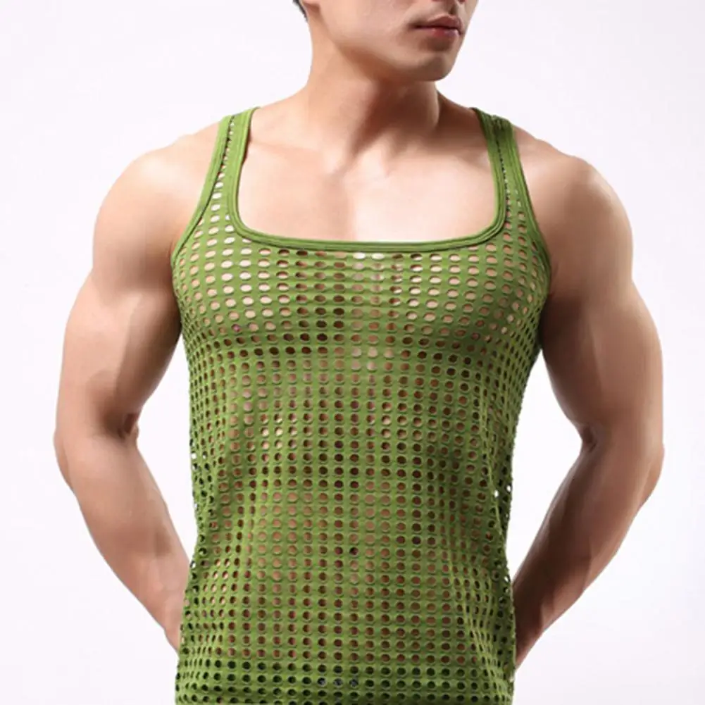 

Hot!!! Men Vest Transparent Mesh See Through Tops Tees Sexy Man Tshirt V Neck Singlet Gay Male Casual Clothes T-shirt Clothing