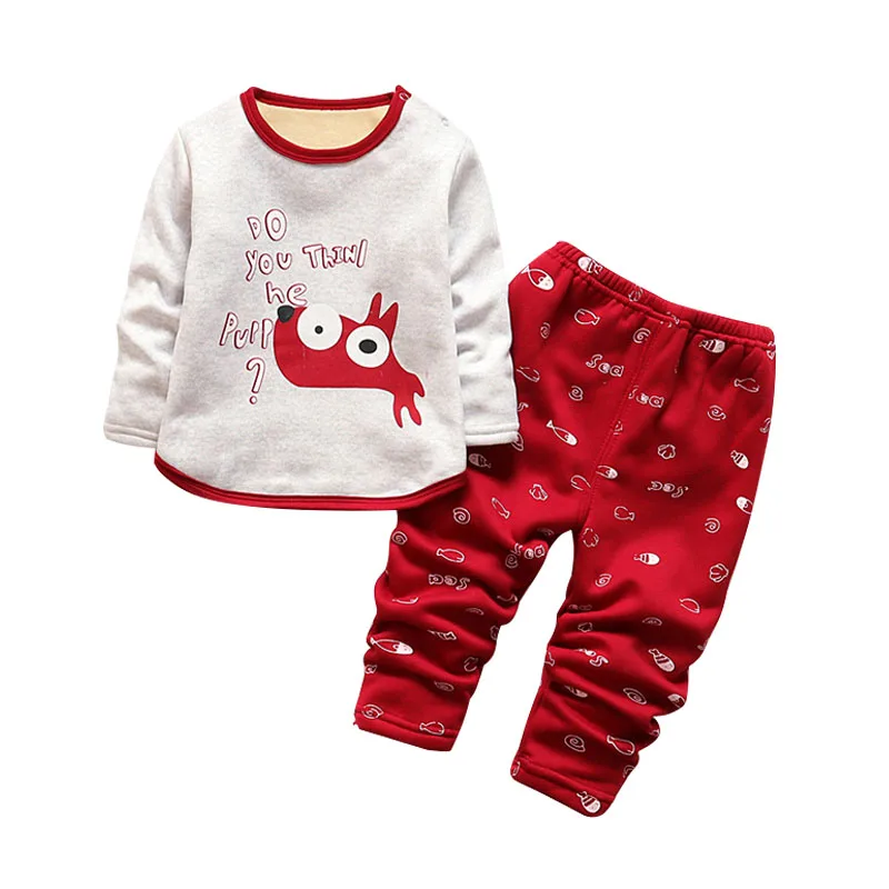 Autumn Children Clothing Girls Cartoon Casual Sports T-shirt Pants 2pcs/Set Winter Infant Outfit Kids Clothes Suit Tracksuits - Цвет: Синий