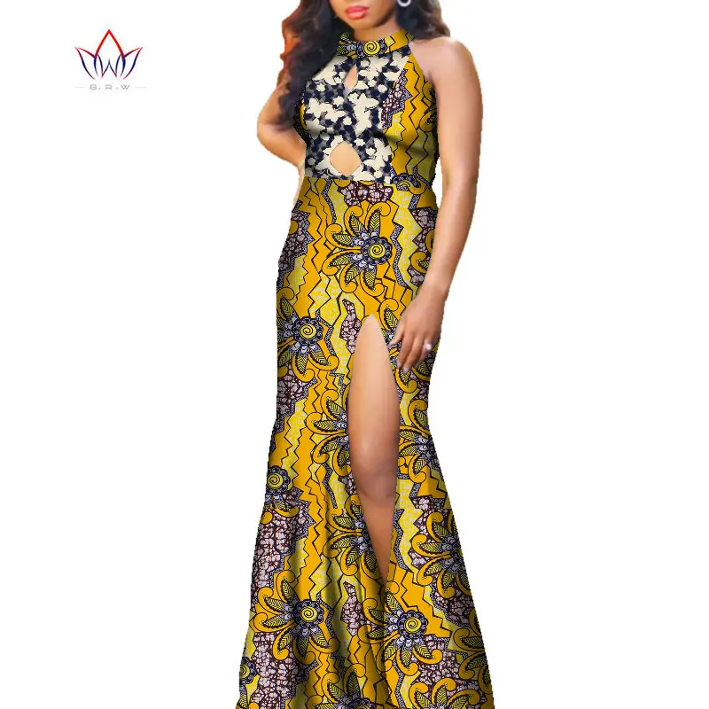 African Dresses For Women 2020 Sleeveless Dashiki Women Bazin Riche Vetement Femme Dress Ankara Bodycon Robe Longue Dress WY7569