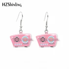 Новинка 2020, Винтажные серьги-подвески с радио, милый бумбокс, акриловые серьги с крючком, серьги, подарки для девочек