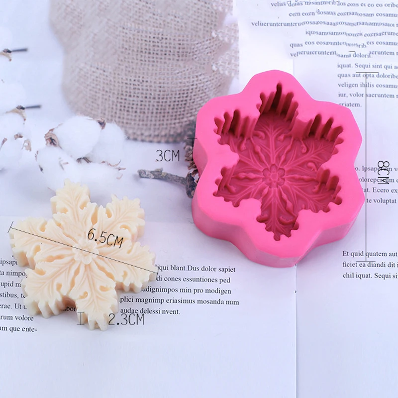 

Maple Leaf Candles Moulds Holder Silicone Soap Candle Making Mould Creative Snowflake Shape Wax Craft Mold Home Decoration