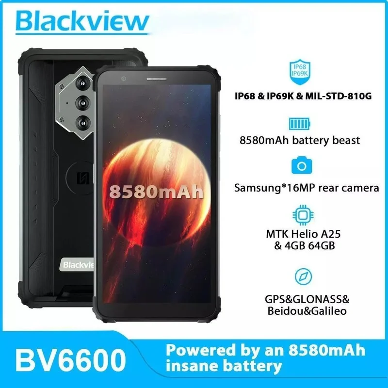 

Blackview BV6600 смартфон с 5,5-дюймовым дисплеем, восьмиядерным процессором, ОЗУ 4 Гб, ПЗУ 64 ГБ, 5,7 мАч, 16 МП