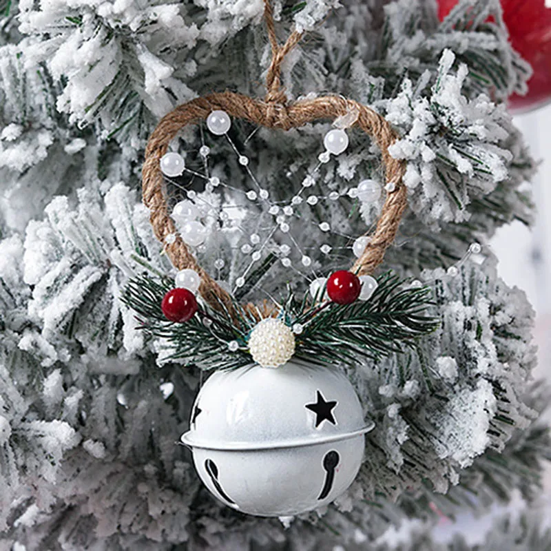 

1Pc Christmas Bell Red White Green Metal Bells Christmas Tree Hanging Pendant Ornament Christmas Decoration For Home