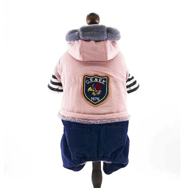 Зимняя очень плотная одежда для собак теплый комбинезон из хлопка пуховое пальто