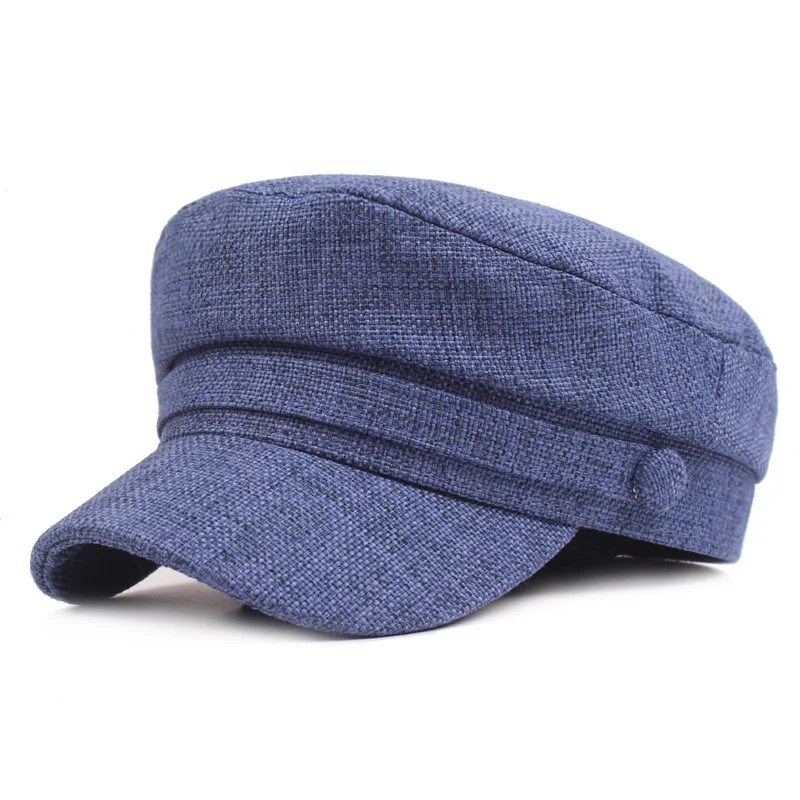 Snapback Кепка SILOQIN мужская плоская кепка s Простые Модные женские армейские военные шапки Новая Винтажная трендовая хлопковая льняная Кепка темно-синяя шляпа