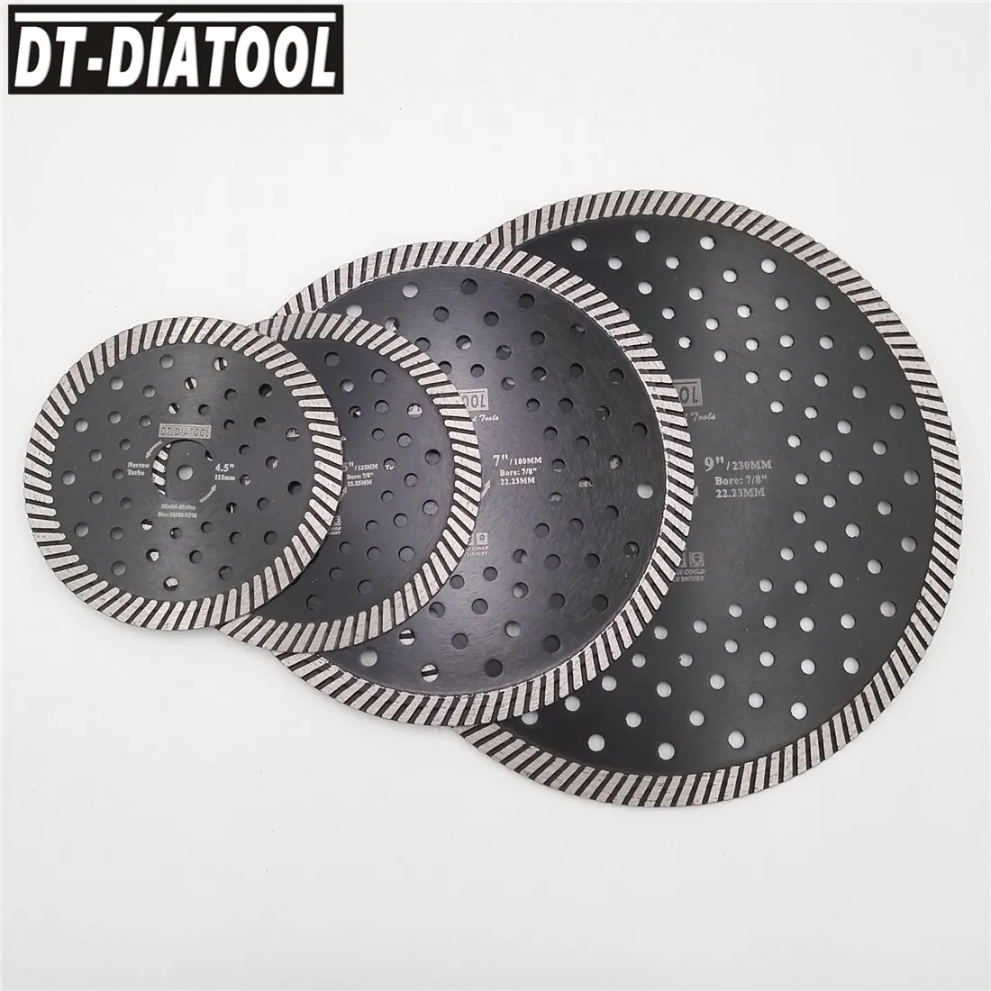 

DT-DIATOOL 1pc Diamond Concrete Narrow Turbo Blade With Multi Holes Cutting Disc for Granite Marble Masonry