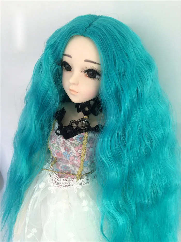 9 only wig 1/3 1/4 1/6 1/8 bjd jd кукольный парик синего и розового цвета с длинными волосами часть лапша быстрого приготовления рулон кукла curl парик аксессуары для куклы - Цвет: 9 only wig