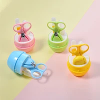 4pcs manicure set baby healthcare kits baby nail care set infant finger trimmer scissors nail clippers cartoon animal storage