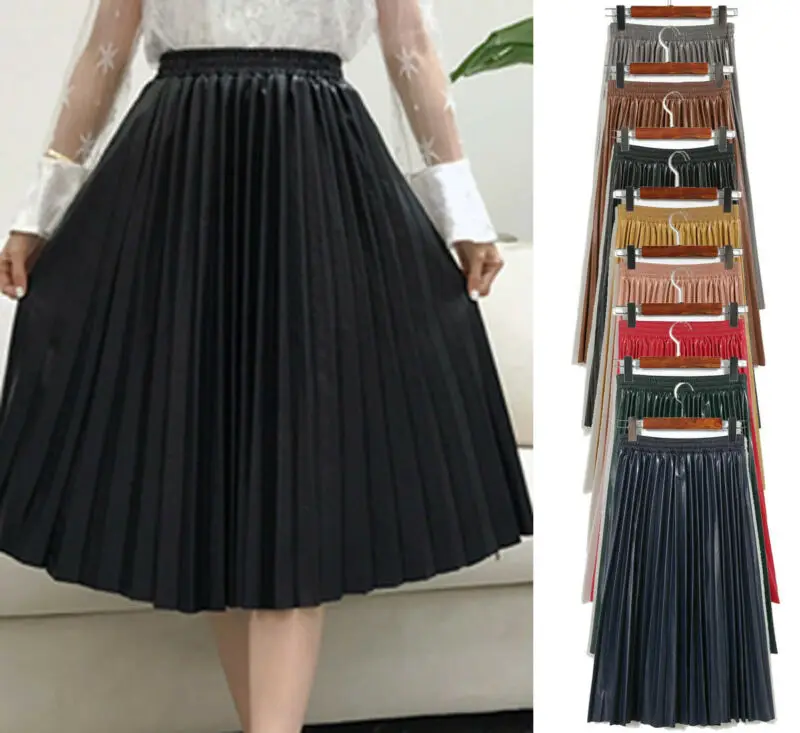 Новинка 2019 модные женские юбки английский стиль без украшений плиссированный