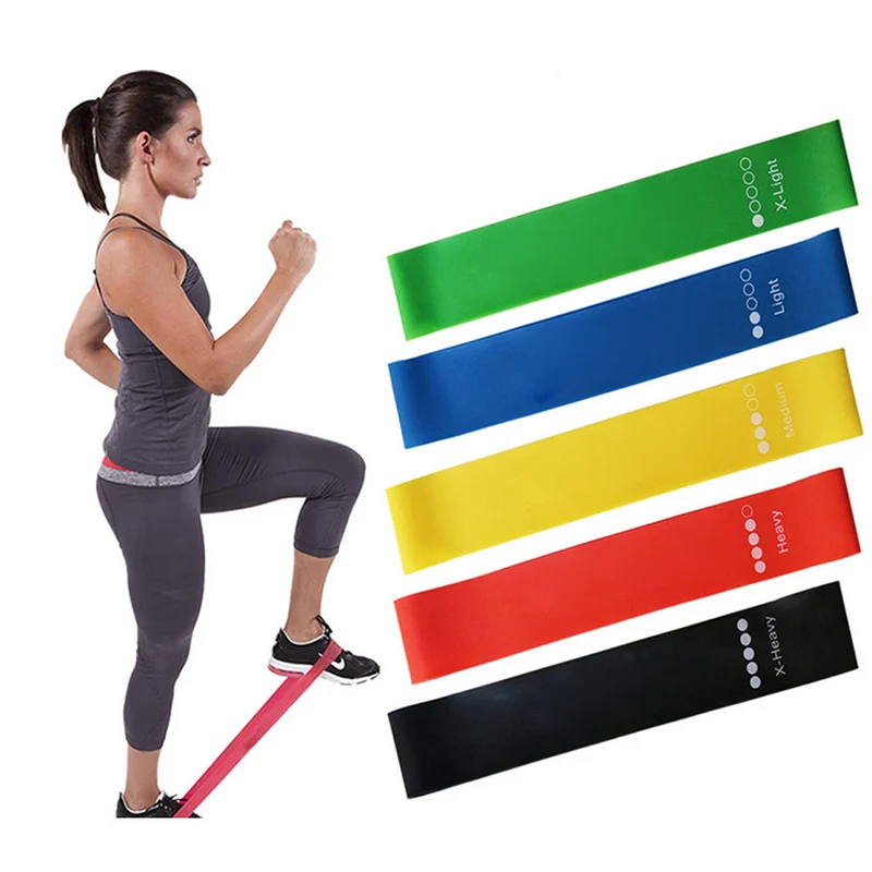 

5pcs Yoga Training Fitness Gum Exercise Gym Strength Resistance Bands Pilates Sport Rubber Fitness Bands Workout Equipment