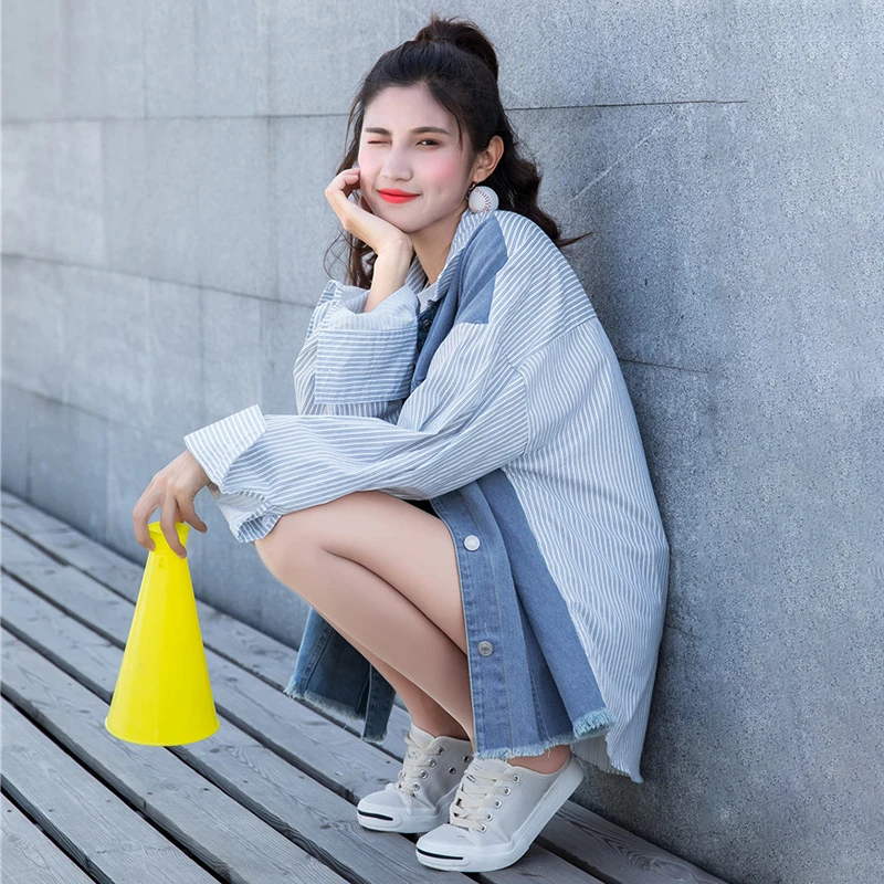 CHICEVER корейские женские топы и блузки воротник с лацканами длинным рукавом