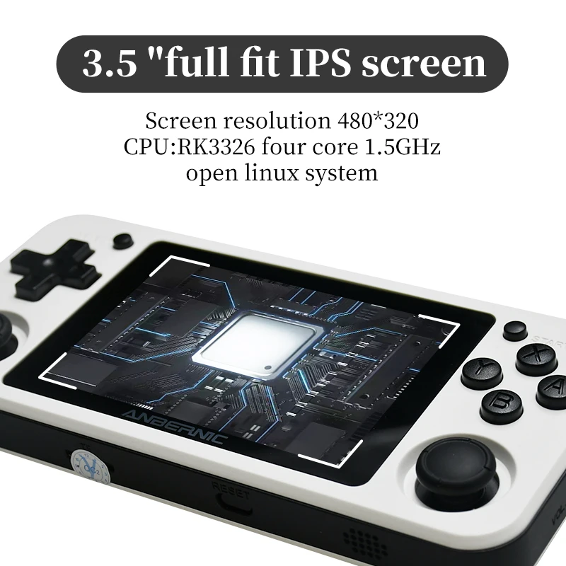 Preise Powkiddy RG351P Retro Spielkonsole Doppel Rocker RK3326 1,5 GHz 128GB Version Öffnen Linux System PS1 N64 Spiele Kinder Der Geschenke