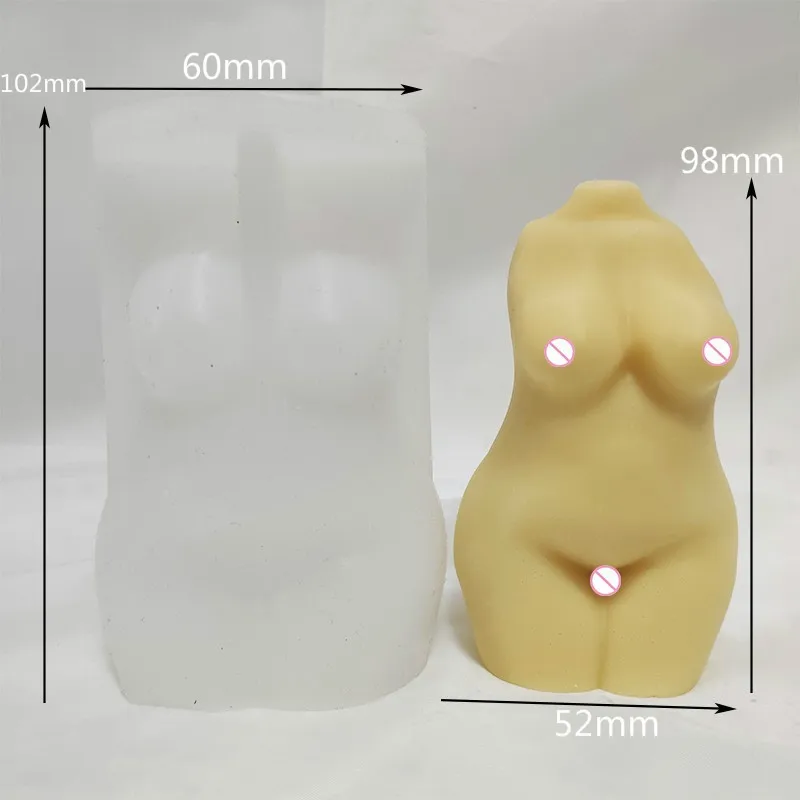 

3D Art Fat Woman Body Candle Mold Plump Female Torso DIY Handmade Aromatherapy Candle Soap Silicone Mold Plaster Supplies