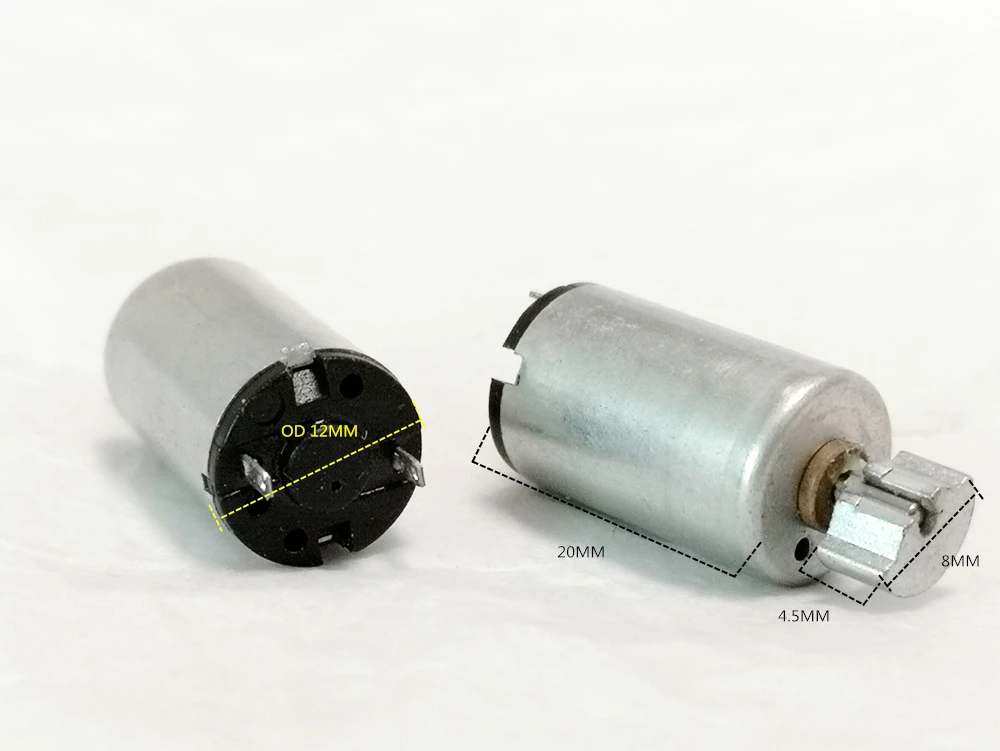 Маленькая высокоскоростная щетка с вибрационным двигателем Mini DC 3V 12mm RF 1220 1 5 6V CW CCW