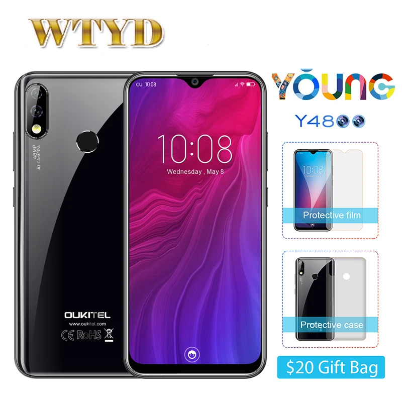 OUKITEL Y4800 смартфон на Android 128 восемь ядер экран 9 0 дюйма 6 ГБ + 3 ГБ|Смартфоны| |
