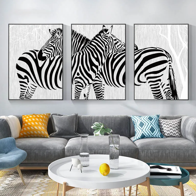 

Minimalist Scandinavian Zebra Stripes Nordic Modern Wall Art Prints Poster Living Room Hogar Dekoration Picture Canvas Painting