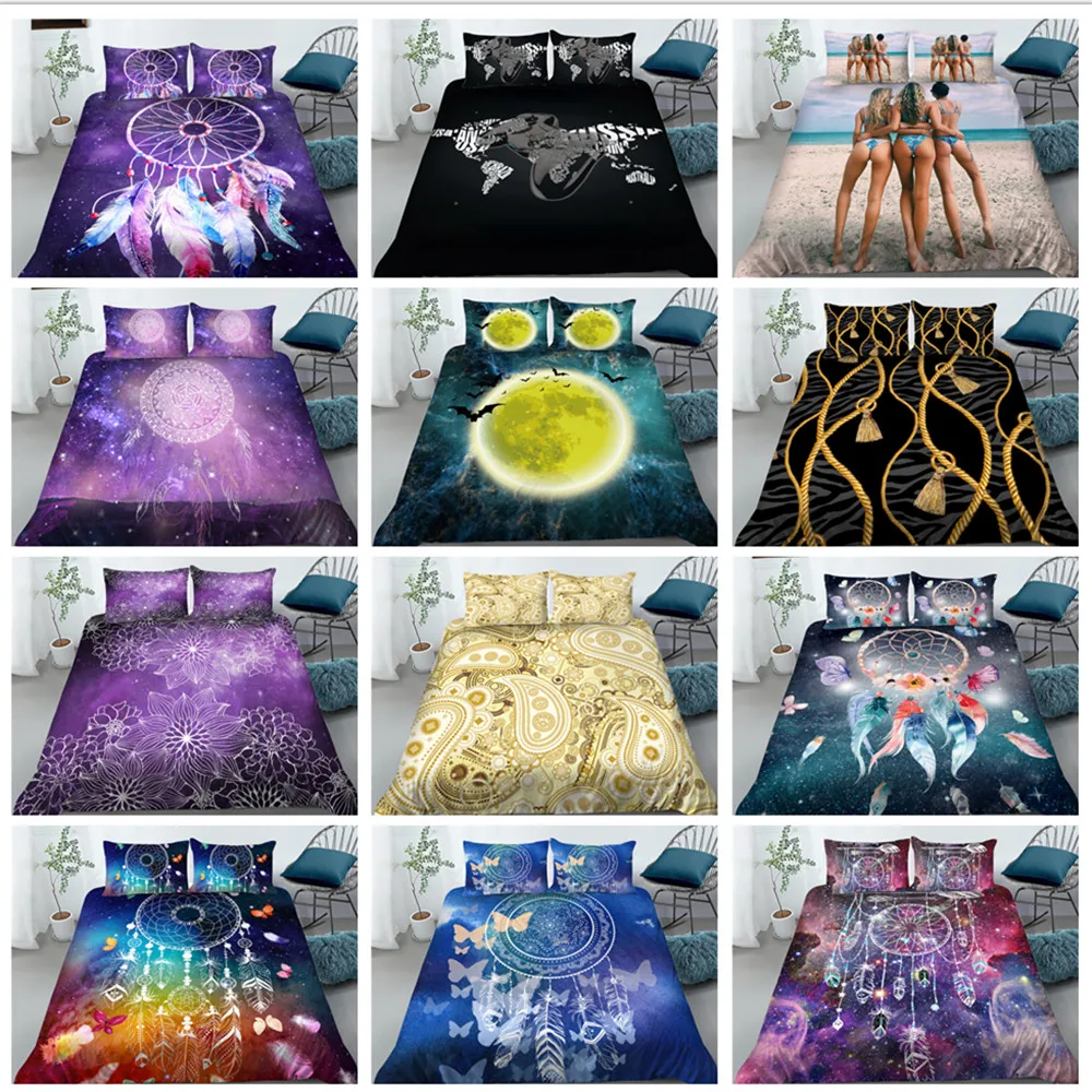 

3D Bedding Set Duvet Cover Set Queen King Size Girls Boys Soft Fashion Bedroom Decor Queen Full Double Single Size