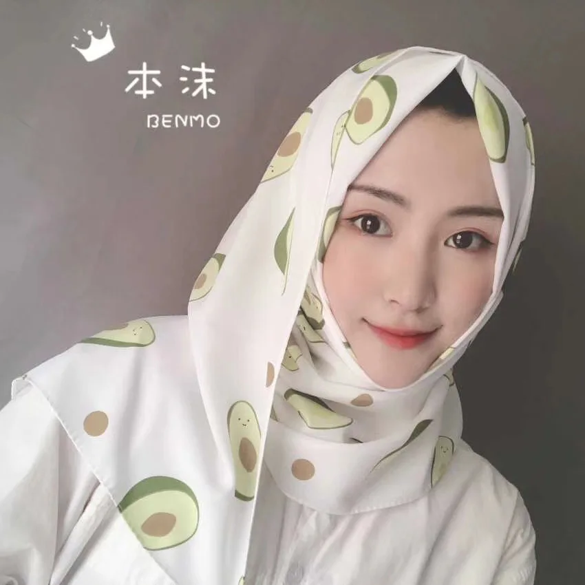 Мусульманский головной платок новинка летнее газовое полотенце с фруктами