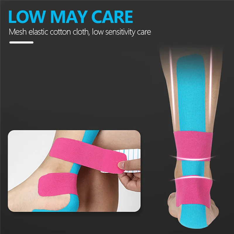 Кинезиологическая лента Атлетическая Восстановления Эластичная с заплатами на