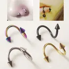 2 шт. из нержавеющей стали спиральный шар Спайк кольца для губ серьги Лабрет кольца трагус Спираль пирсинг ювелирные изделия